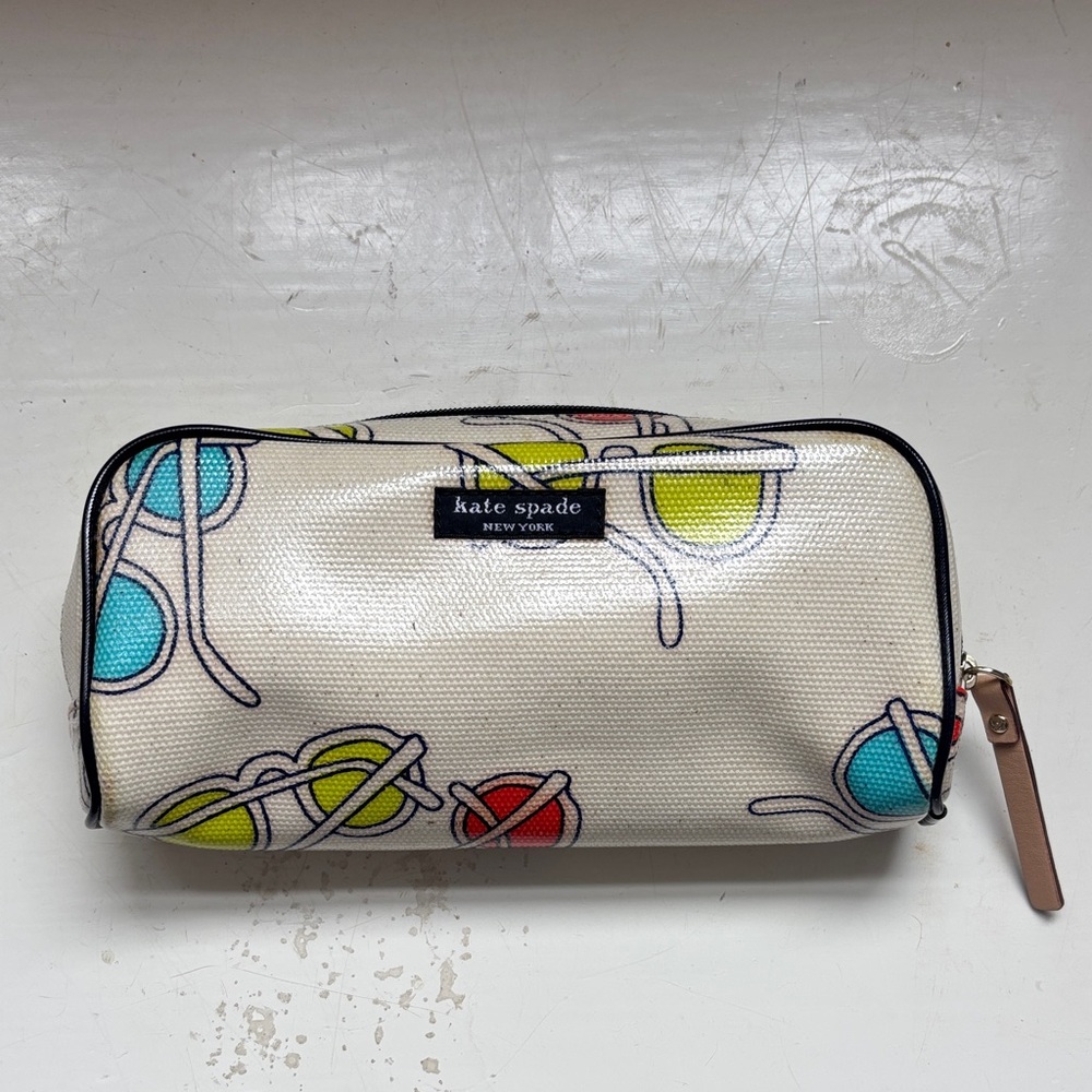 kate spade Cosmetic Pouch with Colorful Sunglass Print